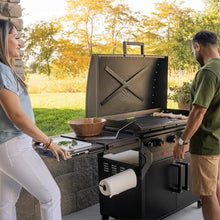 Blackstone 2309 Iron Forged 36” Omnivore Griddle with X-Braced Hood and Enclosed Cabinet, Powder Coated Steel, Black