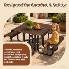 KEIKI Heavy Duty Outdoor Picnic Dining Table and Chairs Bench Set for 4-8