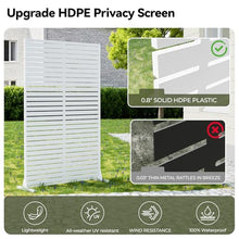 Privacy Screen Outdoor Freestanding Fence Panel with 6 Panel, 72" H×47" W HDPE Decorative Screen Panel with Stand, Air Conditioner Fence, Privacy Panels for Patio, Balcony, Garden, Backyard