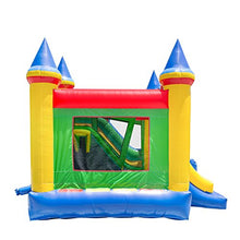 Inflatable HQ Commercial Grade Bouncing Castle Kingdom Bounce House 100% PVC with Blower and Slide Multicolor