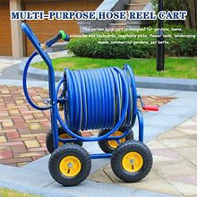 Hose Reel Cart Water Hose Cart for Outside Heavy Duty Iron Garden Trolley, Portable Hose Cart with Rollers, Household Water Pipe Storage Rack, Can Accommodate 40-100m (Color : Blue-DN20, Size : Hose