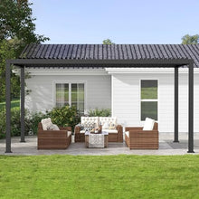 RoyalCraft 12'x16' Adjustable Louvered Pergola Heavy-Duty Aluminum Black