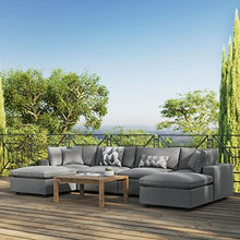 Modway Commix 6-Piece Outdoor Patio Sectional Sofa, Charcoal
