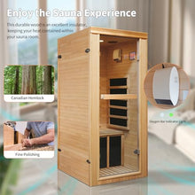 Daleyzay One Person Low EMF Infrared Wood Sauna with Oxygen Bar Natural