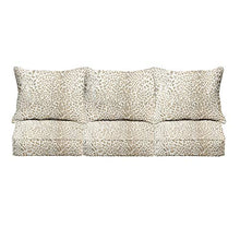 Mozaic AMZ418021SC Indoor/Outdoor Sofa Pillow and Cushion Set, Beige/Tan Leopard