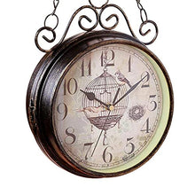 saditesdk Wall Clock, Outdoor Wall Clock Weatherproof, Double-Sided Garden Wall Clocks, Outdoor Wrought Iron Garden Ornaments, Easy to Read，