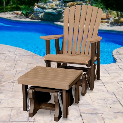 American Furniture Classics Chair and Gliding Glider Ottoman Combo Cedar and Tudor Brown