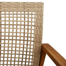 JIQHOHX 3 Piece Bistro Set Beige Poly and Acacia Wood, Garden Table and Chairs, Garden Chairs Set, Patio Set, Outdoor Table and Chairs, Garden Table