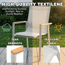 OTSUN Outdoor Patio Chairs Set of 4, Aluminum All-Weather Breathable Sling Lawn Chairs with Wood-Tone Armrests Versatile for Backyard Deck & Garden