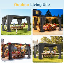 Pergola 10' x 12' with Aluminum Frame and Adjustable Louvered Roof