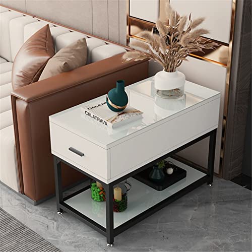 NRFJFOP Sofa Sideboard Side Table Corner Small Coffee Living Room Tempered Glass Armchair