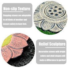 Elitix Stepping Garden Stone Lotus Flower Walkway Decorative Stone 1/2 /3/4/5/6 Pcs, 13" Pathway Stepping Garden Stone for Ourdoor Path, Dimensional Pond Courtyard Decor(Color:Flower b,Size:3pcs)