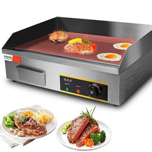 XQZMZSCP 2900W 21.6Inch Commercial Electric Griddle Flat Top Grill Hot Plate BBQ Non-Stick Flat Large Countertop Griddle Adjustable Thermostatic Control