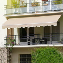 WZUOPG Manual Retractable Awning Door Window Awning Shelter Outdoor Canopy Home Deck Canopy with Manual Crank Handle（Frame included ）, 22.9x9.8ft