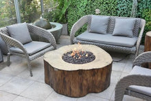 Elementi Lunar Bowl Cast Concrete Fire Table Bundle, Outdoor Fire Pit Fire TablePatio Furniture, Light Gray (Liquid Propane Gas)