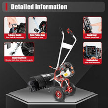 52cc Gas Powered Walk Behind Snow Sweeper, 2.5HP 2-Stroke Folding Snow Blower with 20-Inch Brush, Driveway Turf Snow Broom for Driveway, Sidewalk, Patio Light Snow Removal & Yard Cleanup