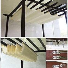 GFJYKDL Retractable Wave Shade Canopy Telescopic Outdoor Pergola Awning with Mounting Kit 0.9x5m Slide Wire Patio Umbrella for Garden and Deck,Blanco-1x2m