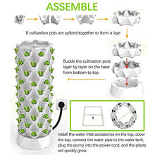 ZXMT Hydroponics Tower Growing System, DIY Hydroponics Farm Equipment Aeroponic for Indoor Herbs, Fruits and Vegetables with Hydrating Pump Timer Adapter