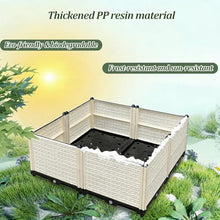 Dalumian Raised Garden Bed, All-Weather Planter Container, Elevated Planter Box, Large Outdoor Rectangle Planters for Patio, Deck, Backyard, Balcony, Porch (White)(2-Tier)