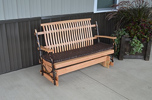 A & L Furniture Hickory Porch Glider, Natural Finish
