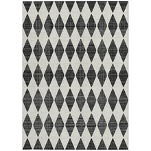 HomeRoots 9' X 12' Black Geometric Washable Non-Skid Indoor Outdoor Area Rug