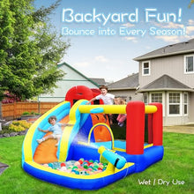 Mighty Hand Inflatable Jumper Bounce House with Water Slide and 480W Blower Red/Blue