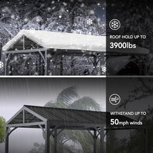 Sunjoy Carport 14ft x 20ft Outdoor Gazebo Heavy Duty Garage Car Shelter Brown/Black