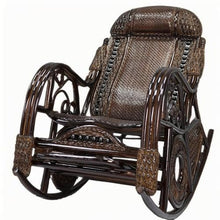 Rattan Rocking, Porch Rocking Chairs, Wide Armrests Anti Tip Design for Garden Porch Balcony Leisure Use(Brown,118 * 100 * 64cm)