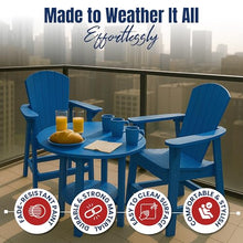 Phat Tommy Tall Adirondack Chair - HDPE Outdoor Furniture - Poly Adirondack Bar Stool - Heavy, Stress Free Furniture for Balcony, Deck, Patio, Front Porch, Blue