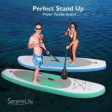 SereneLife Inflatable Board (6 Inches Thick) | Premium SUP Accessories & Carry Bag | Wide Stance, Bottom Fin | Non-Slip Deck | Youth & Adult Standing Boat