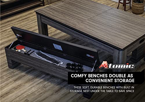 Atomic Northport 3-in-1 Dining Table with Air-Powered Hockey and Table Tennis Black - Northpoint - Air Hockey/Table Tennis
