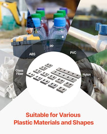 VEVOR Shredder Blades, Alloy Steel Shredder Machine Blade Kit with 12 Rotating and 2 Fixed Blades, High-Hardness SKD-11 Blade, Compatible with Model 400 Plastic Grinder, for ABS, PP, PVC & Nylon