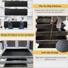 XYWGBMS Snow Melting mats Outdoor Stairs, Snow Melting Mat for Stairs Steps Walkway, Winter Outdoor Stairs Heated Snow Removal Mat, 2 in/h Melting Speed with Power Cord and,5 Pcs-40x200cm/15.7x79in