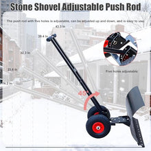 Heavy Duty Snow Shovel – 29-Inch Snow Plow, 10" All-Terrain Wheels Snow Pusher Wide Blade, 7-Way Pivot+ 5 Handle Heights Multi-Season – for Farms, Yards Clean Snow, Gravel, Sand