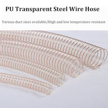 Heavy PU Dust Collection Hose, Flexible Clear PVC Fume Collection Hose, Dust Retractable for Factory/Indoor/Office/Mall Ventilation, Carpentry Vacuuming(6m,32mm)