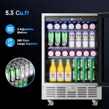 Mojgar 24 Inch Beverage Refrigerator, 5.3 Cu. Ft., 180 Cans, Outdoor Fridge