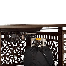 Square 42 in. x 42 in. Aluminum Propane Fire Pit Table with Glass Beads, Two Covers, Lid, 57,000 BTUs in Brown Finish