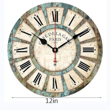 PPXCZZ Outdoor Wall Clock, Waterproof Garden Clock with Roman Numerals, Retro Shabby Style Wooden Silent Patio Clock, Indoor & Outdoor Decoration
