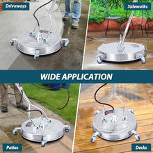 Towallmark 24" Pressure Washer Surface Cleaner with Dual Handle, 4 Wheels, 3/8" Quick Connect, 2 Replacement Nozzles, Stainless Steel Power Washer Surface Cleaner for Driveway Sidewalk Patio 4000 PSI