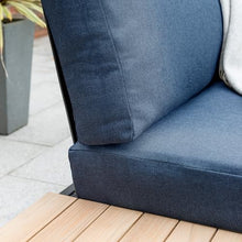 Elba Aluminum 4-Piece Corner Set With Teak Accents (Spectrum Indigo)
