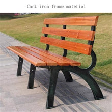 GRFIT Outdoor Bench Outdoor Bench for Park, Cast Aluminium Structure, Wooden Seat, for Balcony, Terrace, Leisure Chair Garden Bench (Medium)