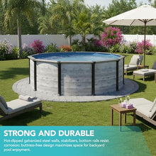 Puri Tech 18' x 52" Sunset Bay Above Ground Swimming Pool Package with Full-Print Overlap Liner, Liner Pad, Pool Cove, Skimmer, Filtration System and A-Frame Ladder for Complete Backyard Pool Setup