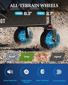 Push & Pull Electric Wagon Cart Foldable with 24,000mAh Removable Battery