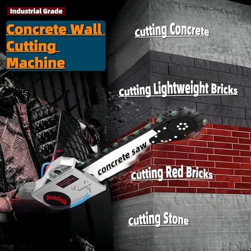 Concrete Saw, Electric Concrete Chain Saw, 110V/3000W Wet Water Supply Dust Removal Electric Concrete Saw with Water Pump, for Cutting Concrete, Steel Bars, Marble, etc (Cutting Depth 18.81in)