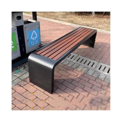 VHDY85KA Park Rounded Corners Stainless Steel Outdoor Park Chair Plaza Bench Entryway(Small)
