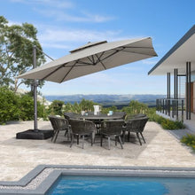 OROTLECT Eco-Friendly Advanced Fabric 144'' Square Umbrella Large Cantilever Umbrella With Base,Pebble Grey
