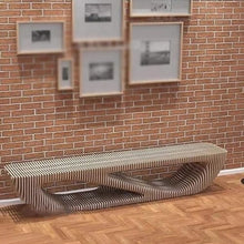 LUNIZ Garden Bench Outdoor Sliced ​​Seats Fiberglass Leisure Stools Lobby Landscape Benches Patio Seating for Park