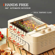 saditesdk Electric BBQ Grill Machine - 360°Rotating Skewers, Non-Stick Double Layer Oven for Indoor/Outdoor Camping - Smokeless Barbecue Pot