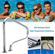 MSHOSAC Pool Handrail, Pool Handrail Grab Rails (1Pc) - Durable 1.5mm Thick Swimming Pool Stair Rail, Ideal for Inground Pool Entry, Safe Ladder Handle for Easy Access