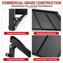Awntech Houstonian Open-Side Fixed Awning, 80" W x 24" H x 24" D, Black